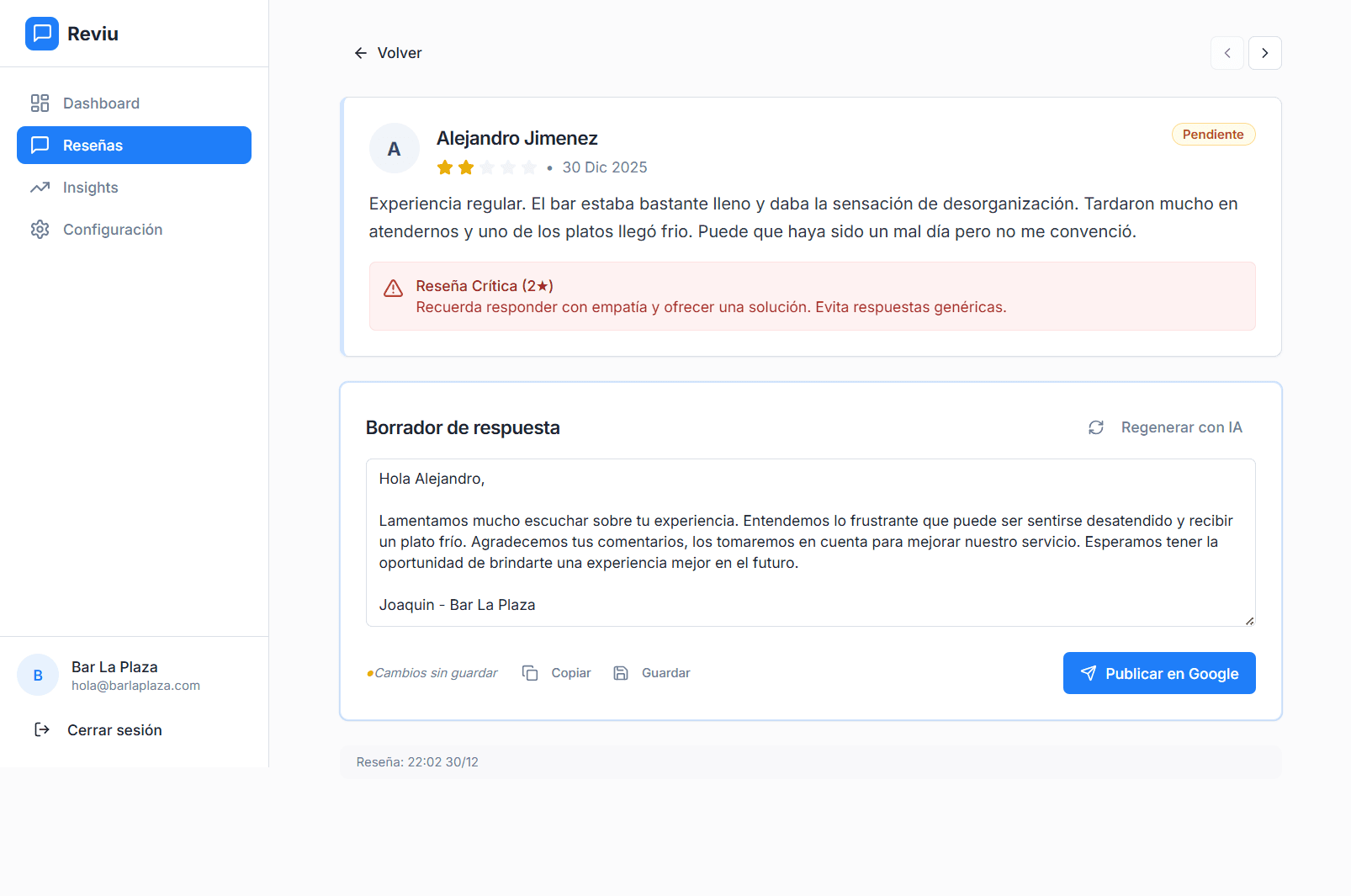 Borrador IA: Tú decides